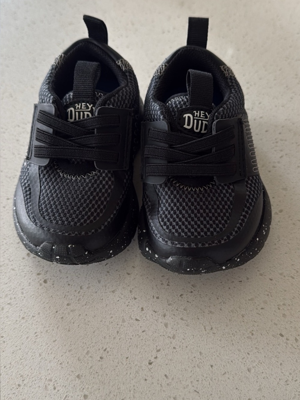 Hey Dude Kids Black Slip-On Athletic Sneakers with Speckled Sole